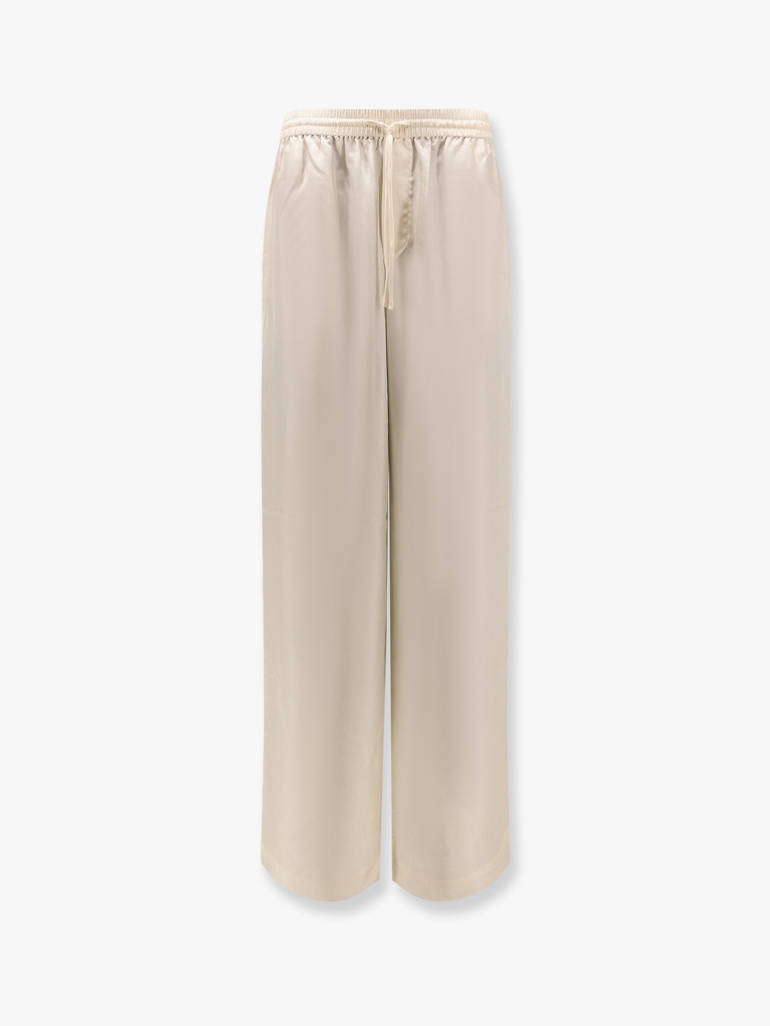 Silk Jogger Trousers — Beige