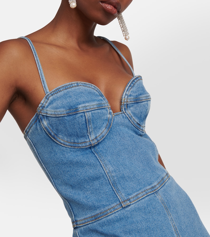 Bustier denim jumpsuit