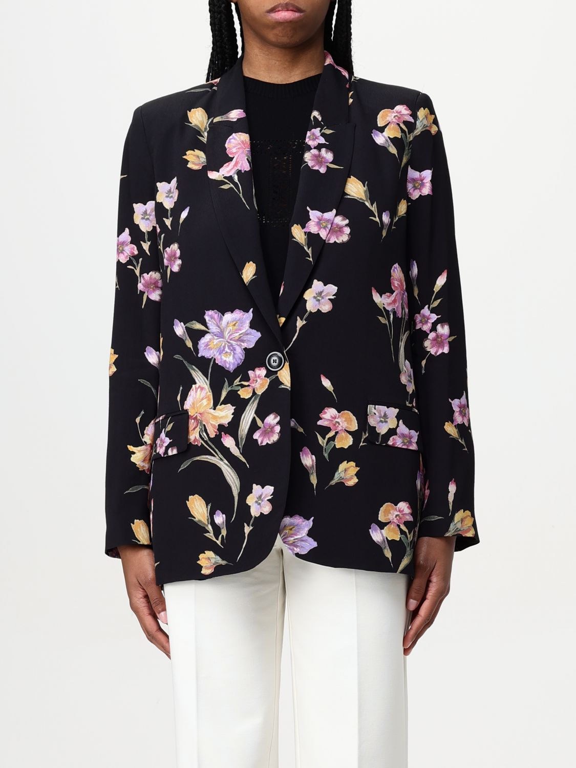 Floral-print jacket - Black