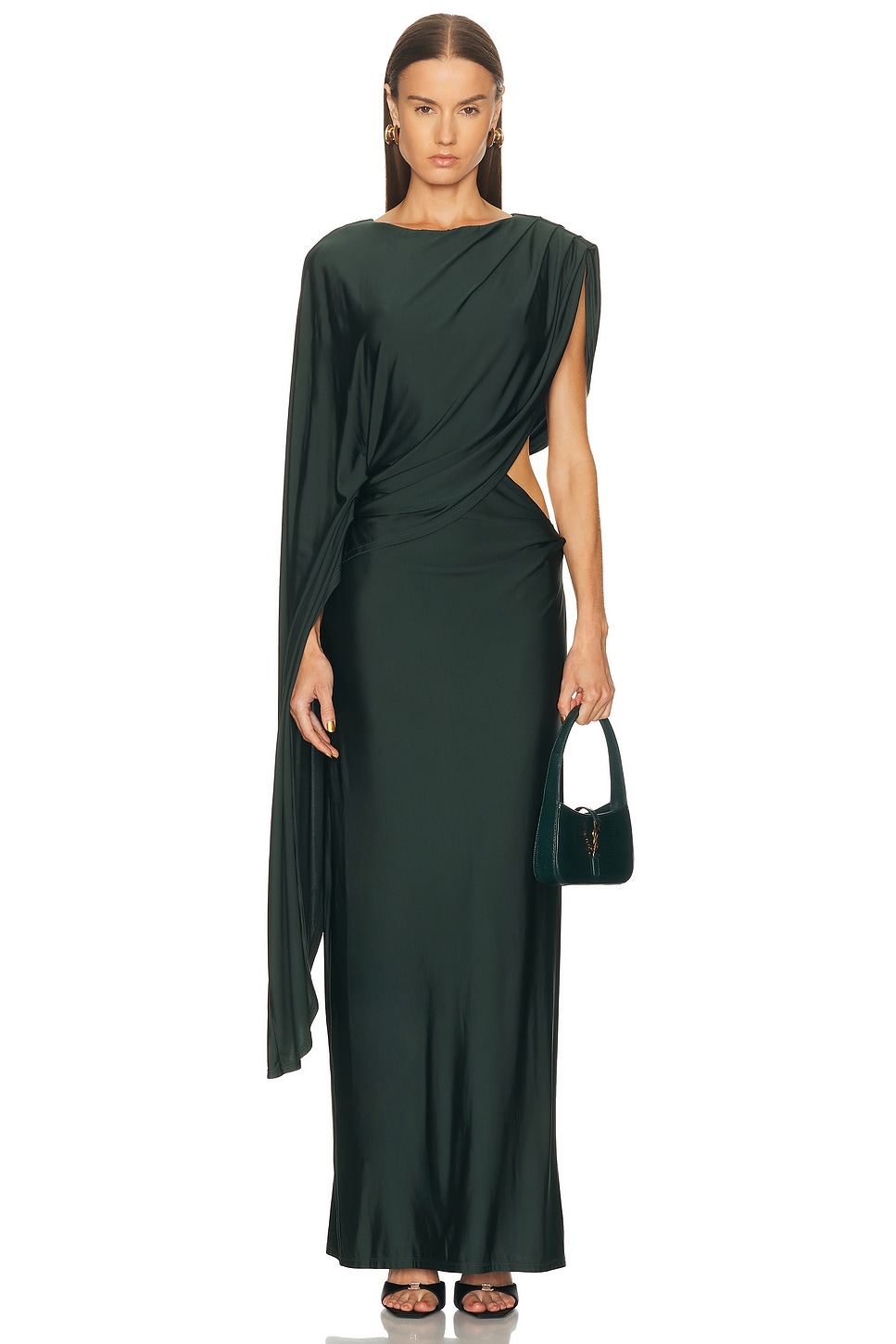 EAVES Ingrida Maxi Dress in Dark Green