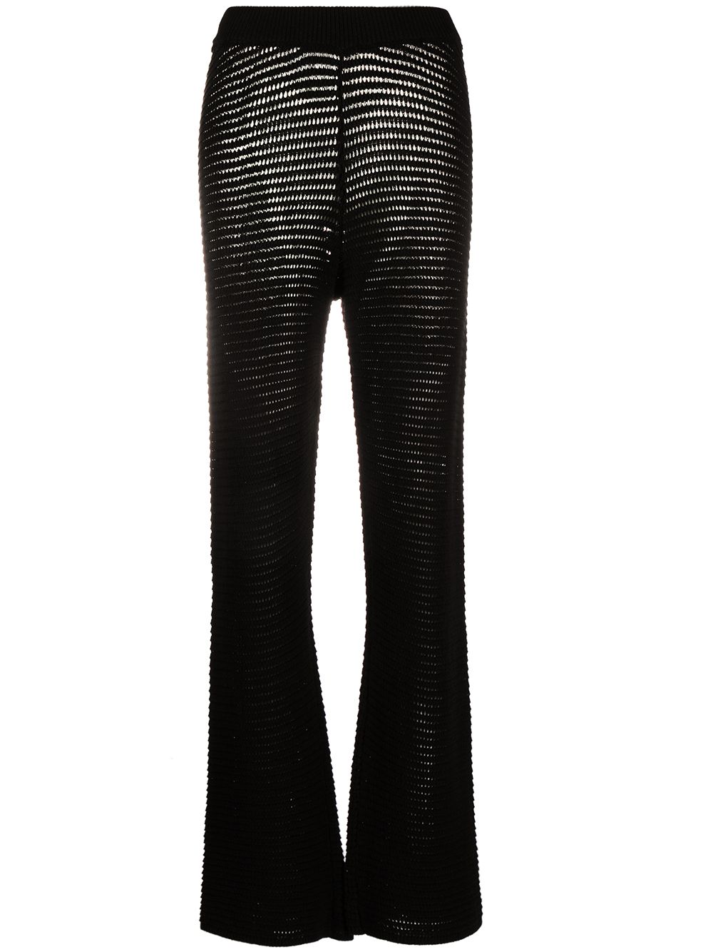 Bazia crochet-knit slim trousers - Black