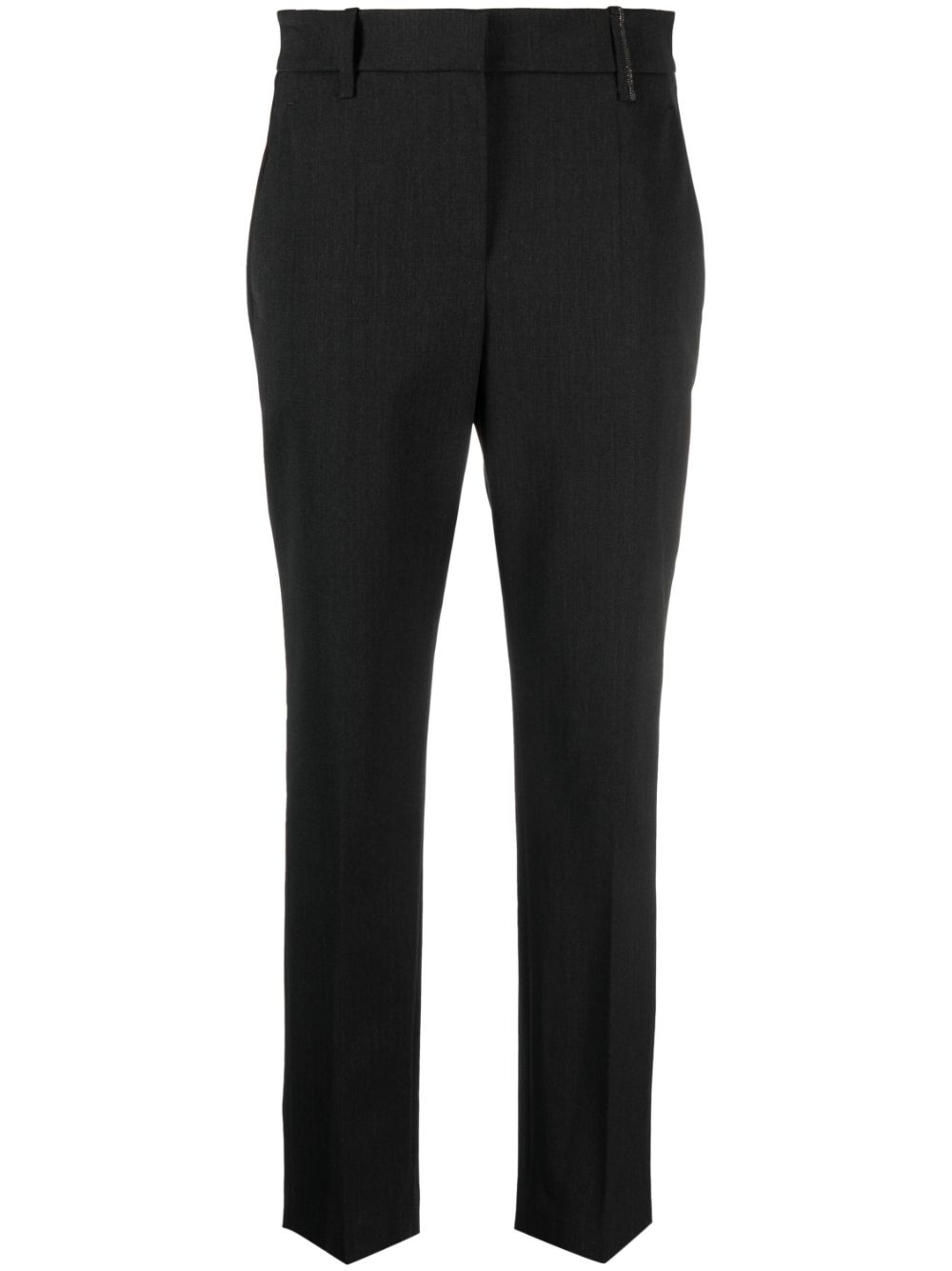 Mid-rise cropped tailored trousers - Grey