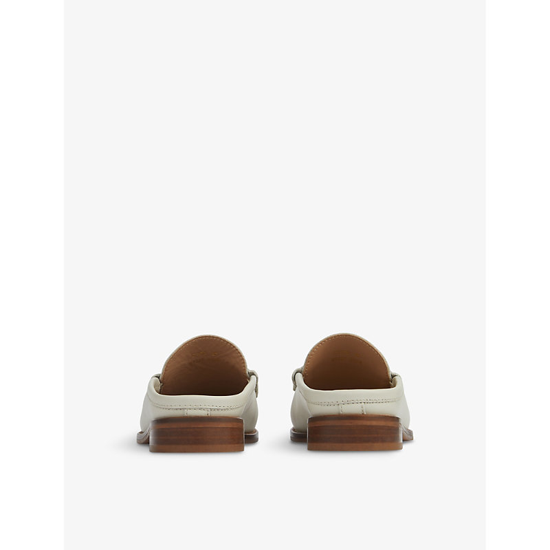 Womens Cre-ecru Oslo Backless Leather Loafers