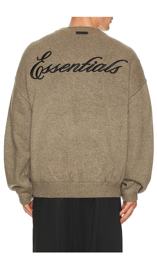 Fear of God ESSENTIALS Waffle Crewneck Sweater in Homestead Heather - Grey. L also in M, S, XL/1X, XS, XXL/2X