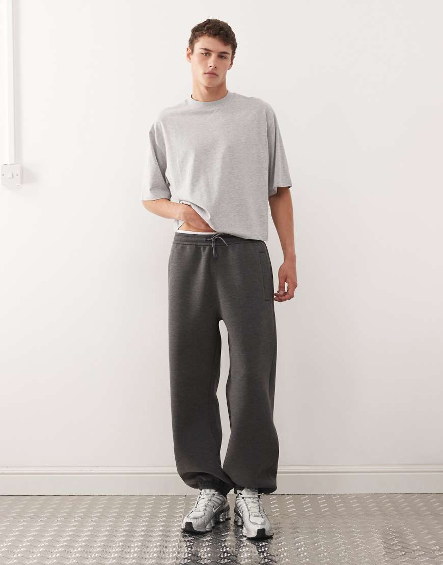 Simon scuba joggers in dark grey melange