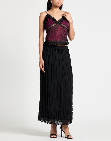 Woman Maxi skirt Black Size 14 Silk