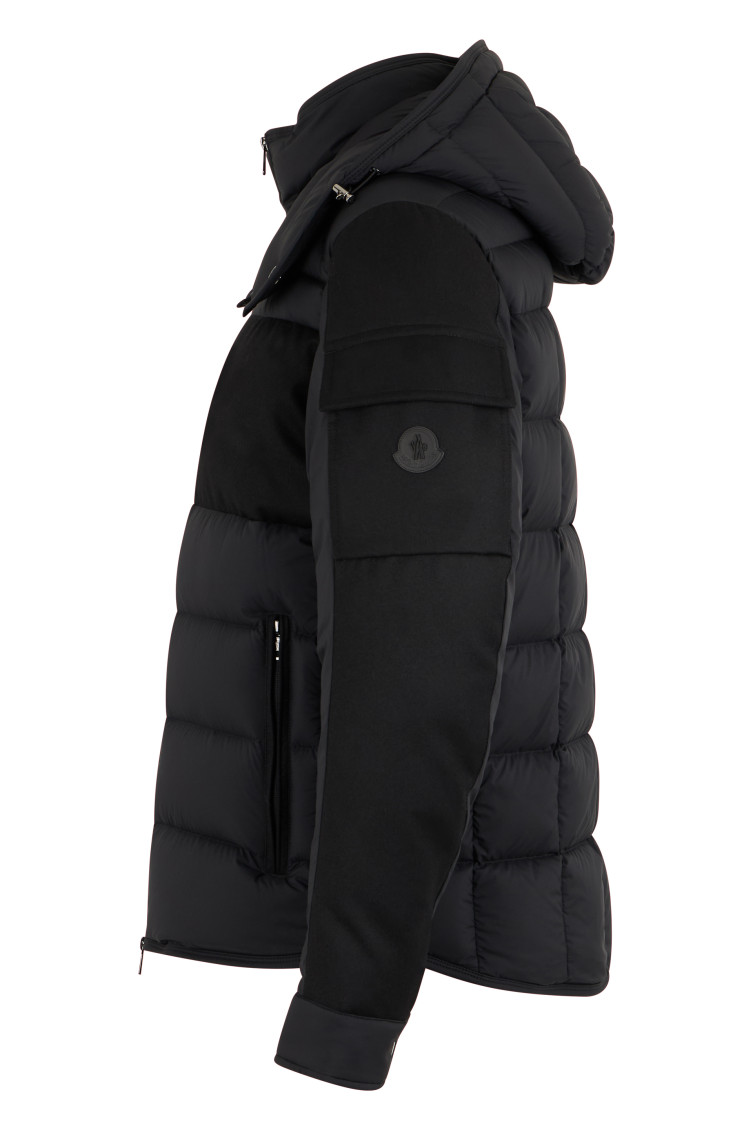 Black Quilted Hooded Jacket