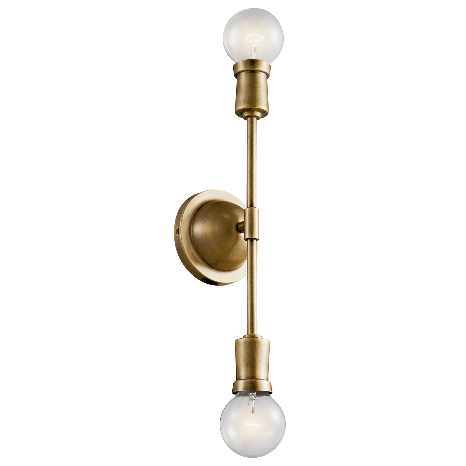 Natural Brass Two Light Wall Sconce from the Armstrong Collection