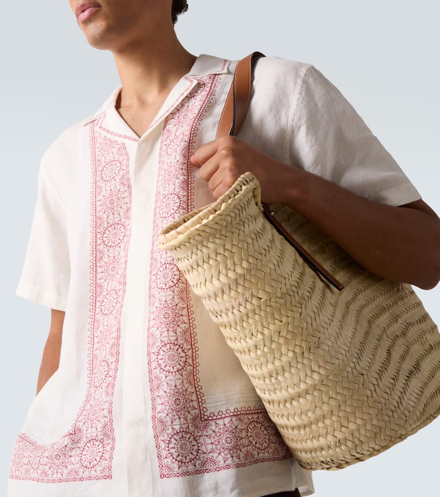 Maitan printed linen bowling shirt