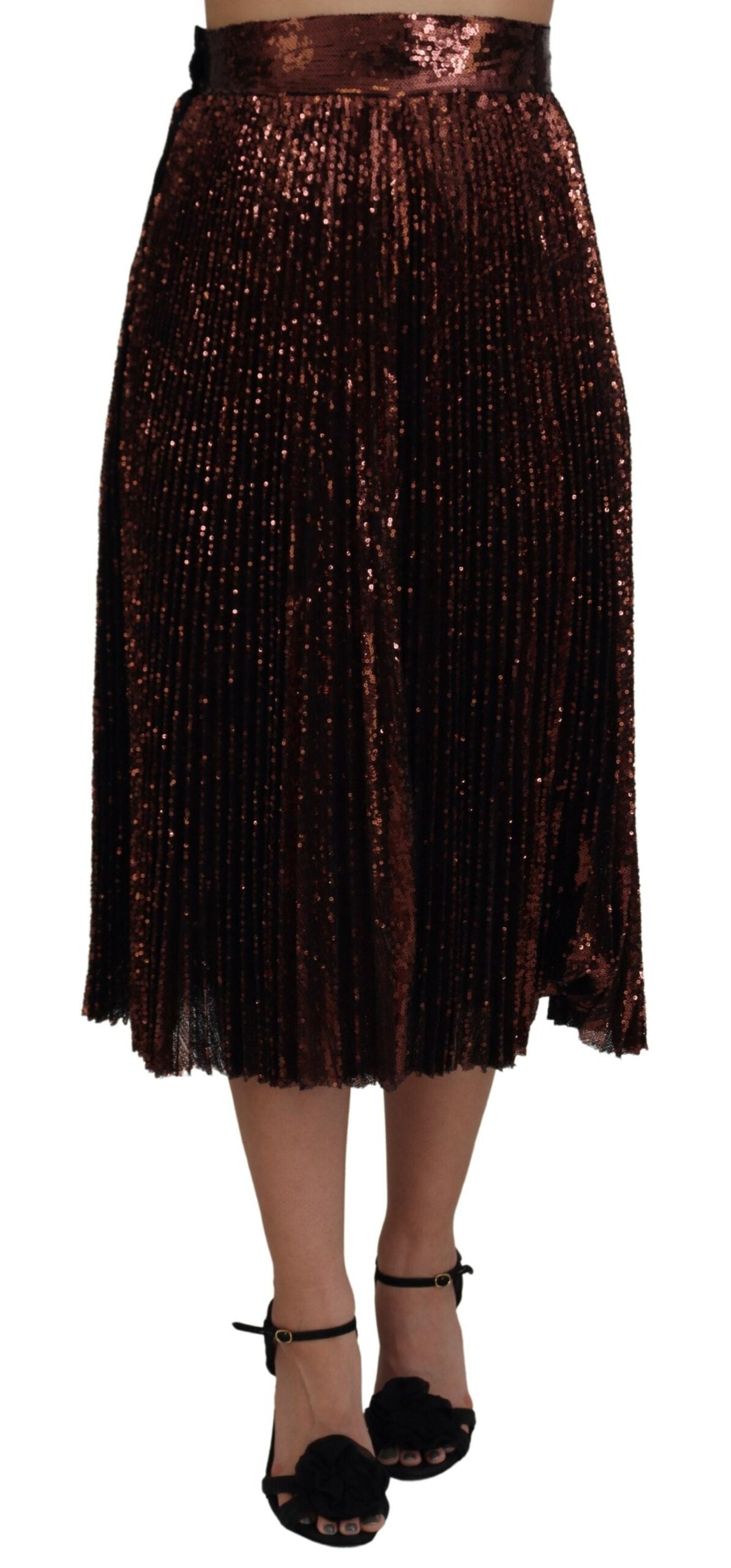 Sequined Nylon Skirt — Bronze