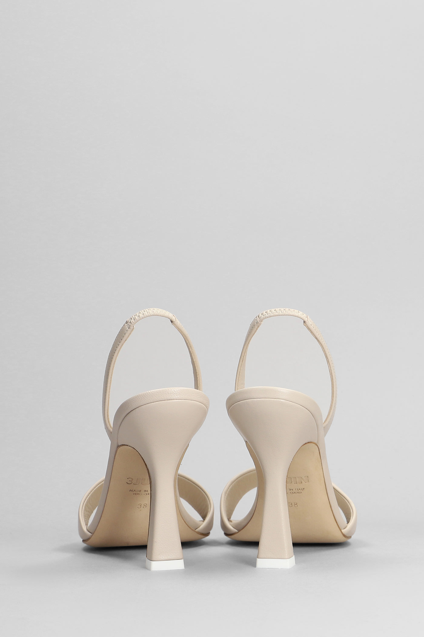 Lily 095 Sandals In Beige Leather