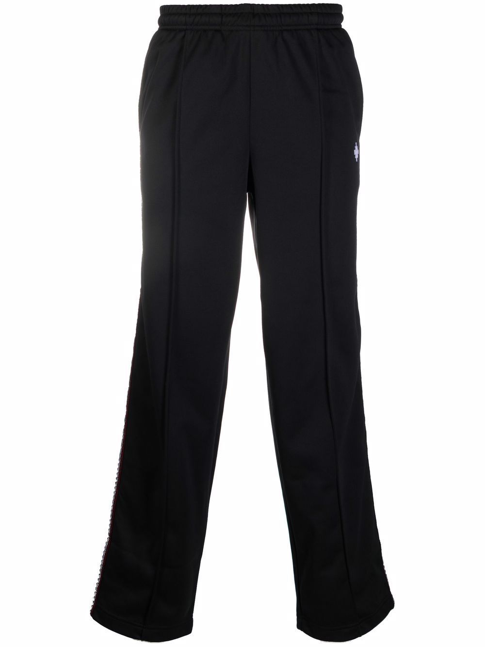 Cross-logo side-stripe track pants - Black