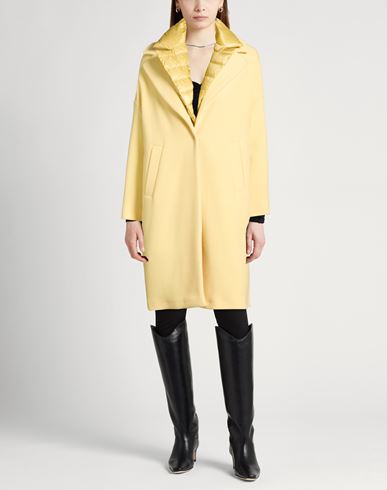 Woman Coat Pastel yellow Size 4 Virgin Wool, Polyamide, Cotton, Polyester