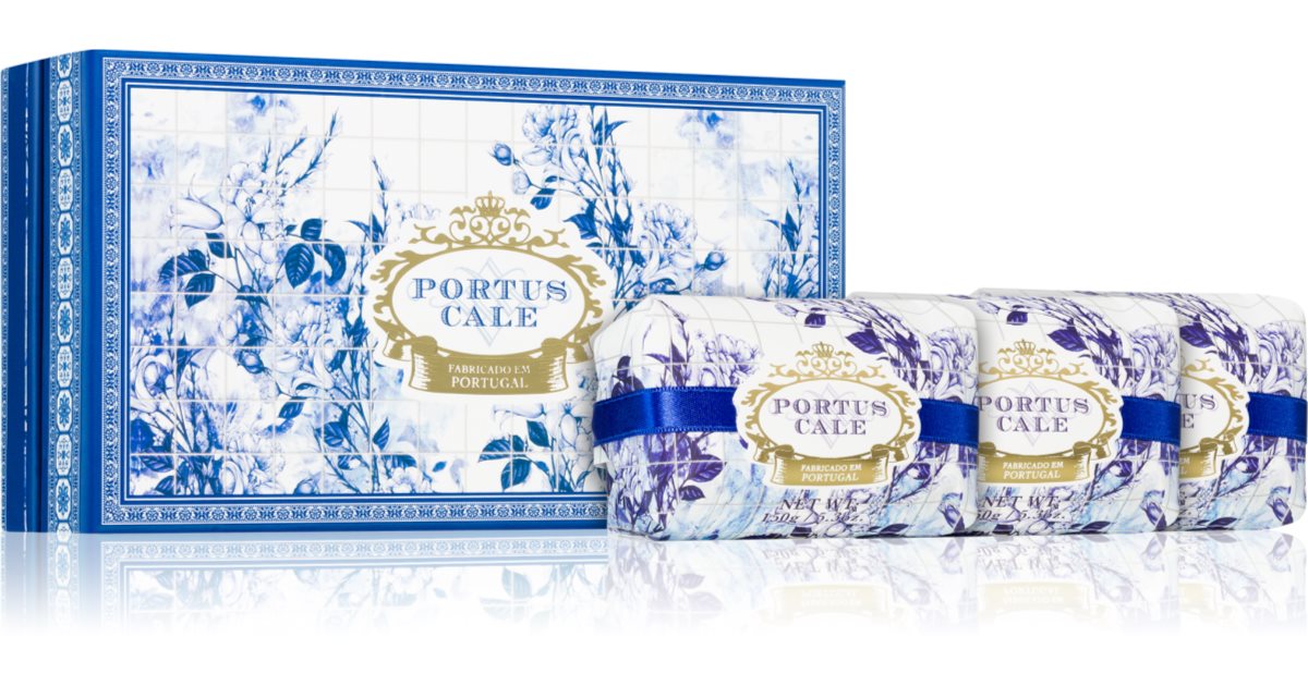 Castelbel Portus Cale Gold & Blue 3× 150 g — Solid Soap Gift Set