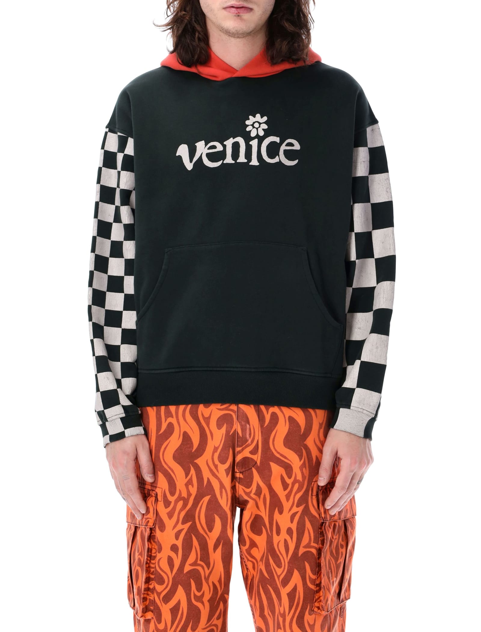Venice Checked Sleeves Hoodie