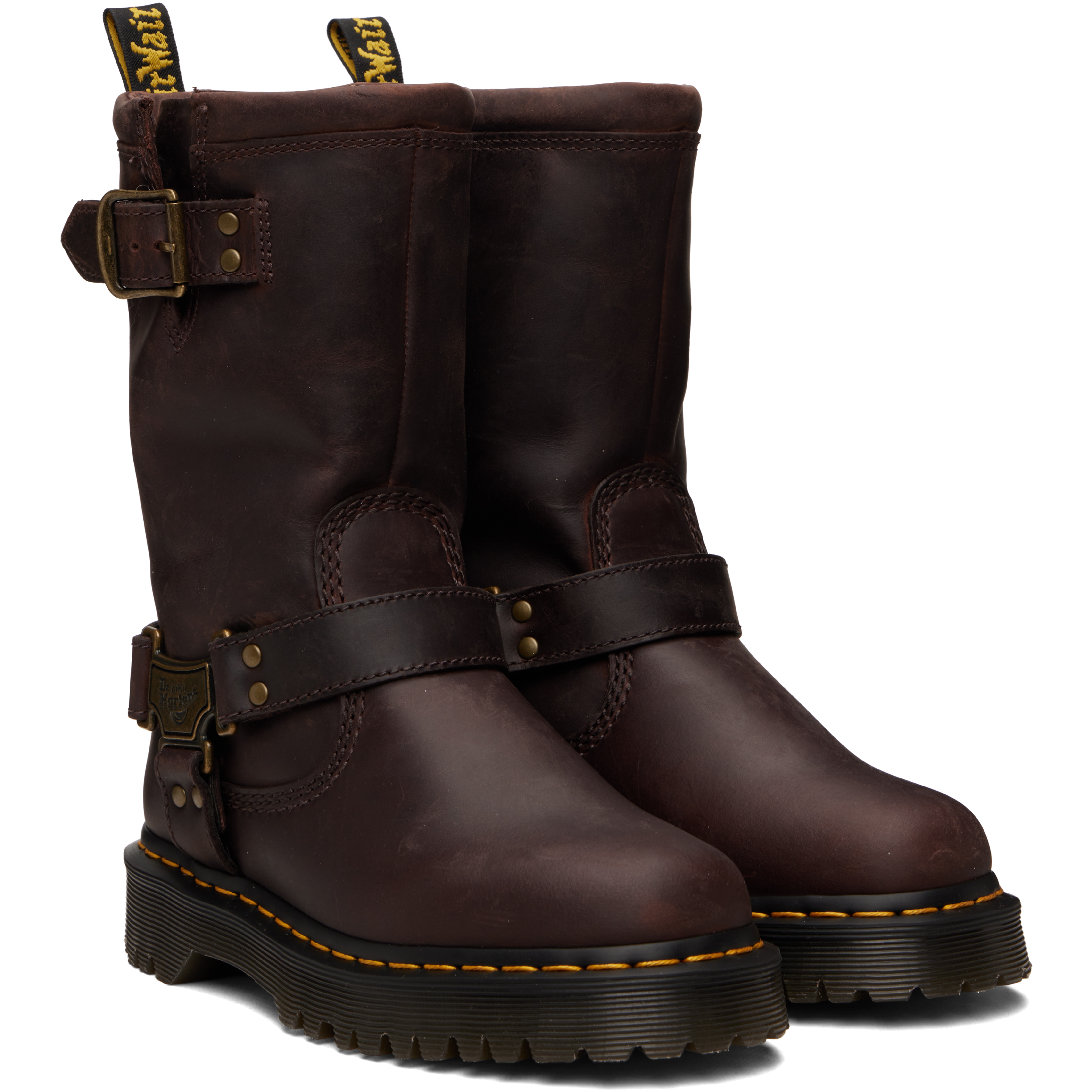 Brown Anistone Hi Leather Biker Boots