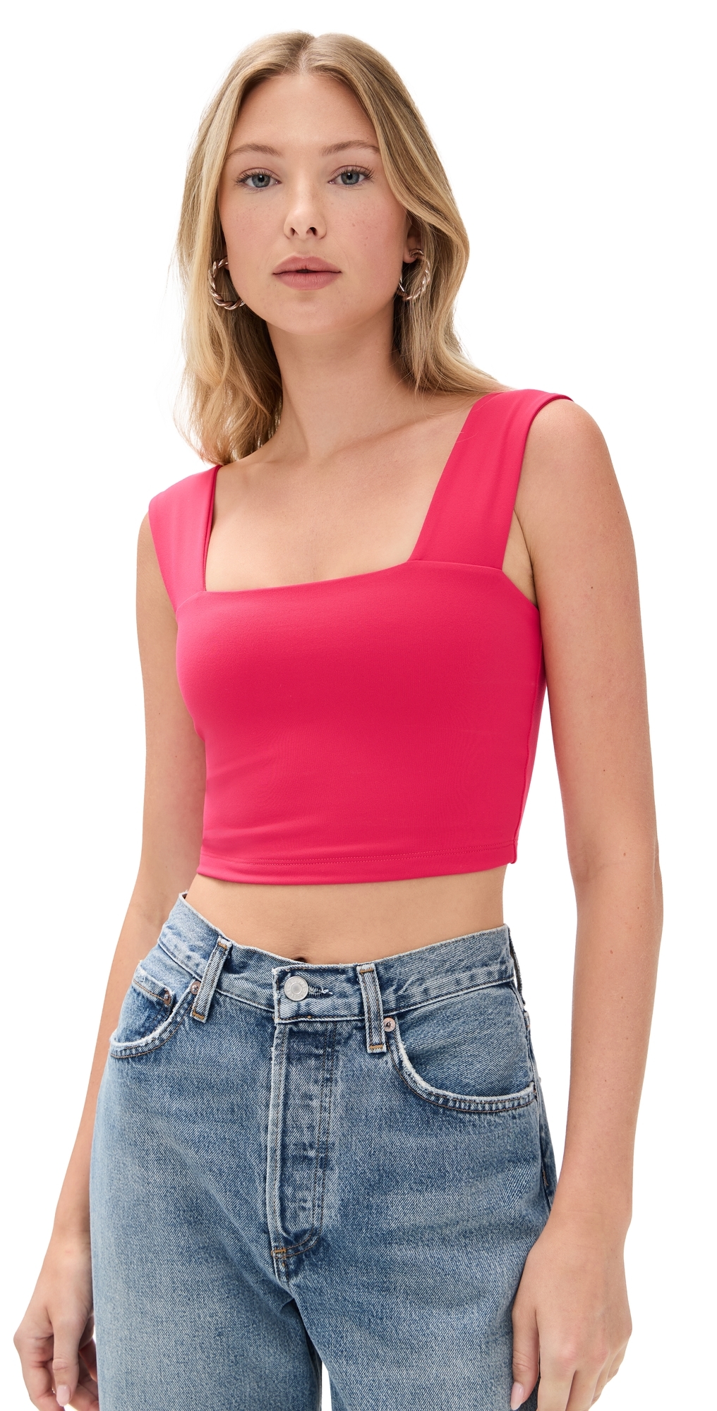 Essential Wide Strap Top Hibiscus