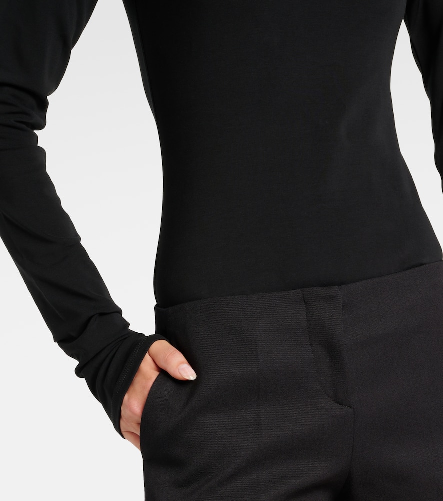 Cotton-blend jersey bodysuit