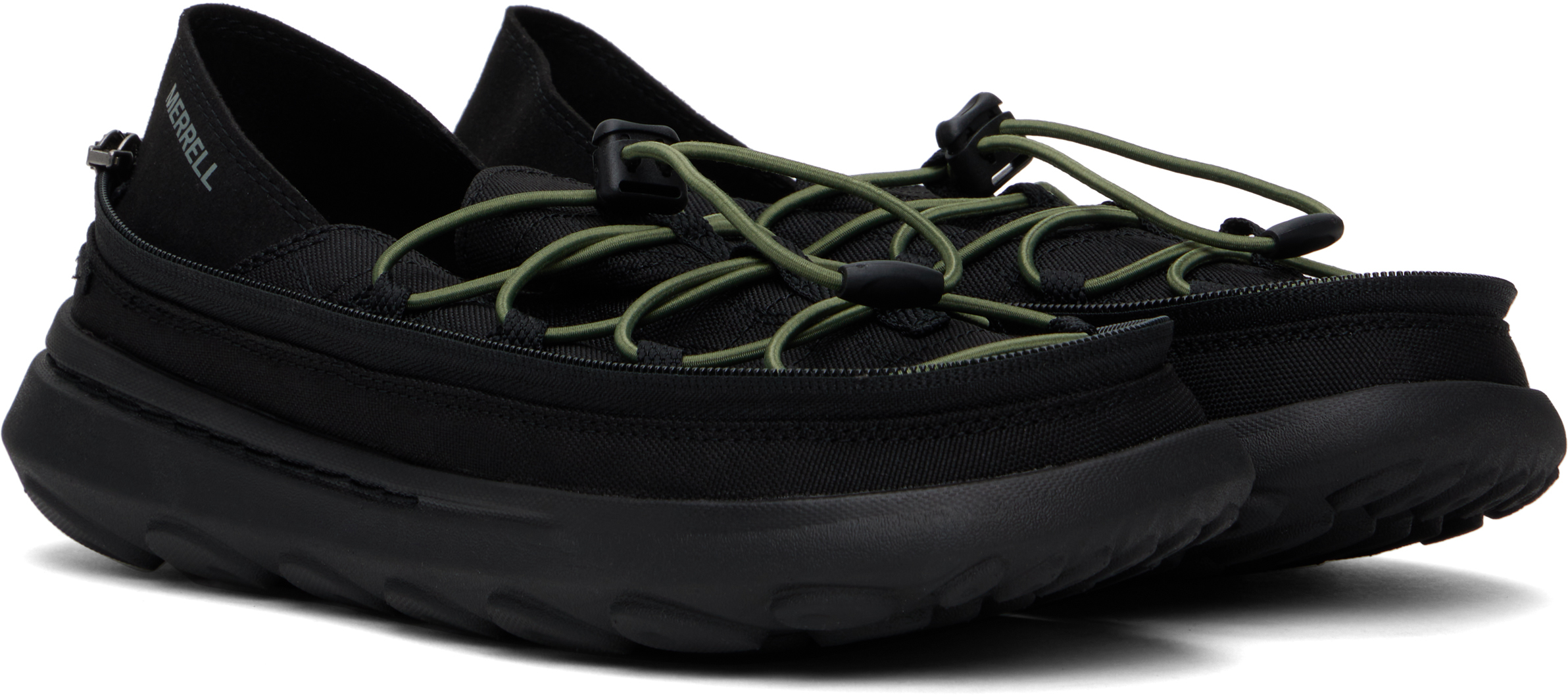 Merrell 1TRL Black Hut Moc 2 Packable Zip Off Loafers