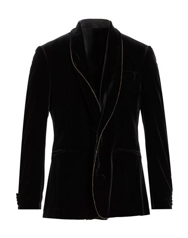 Man Blazer Black Size 42 Polyester, Elastane
