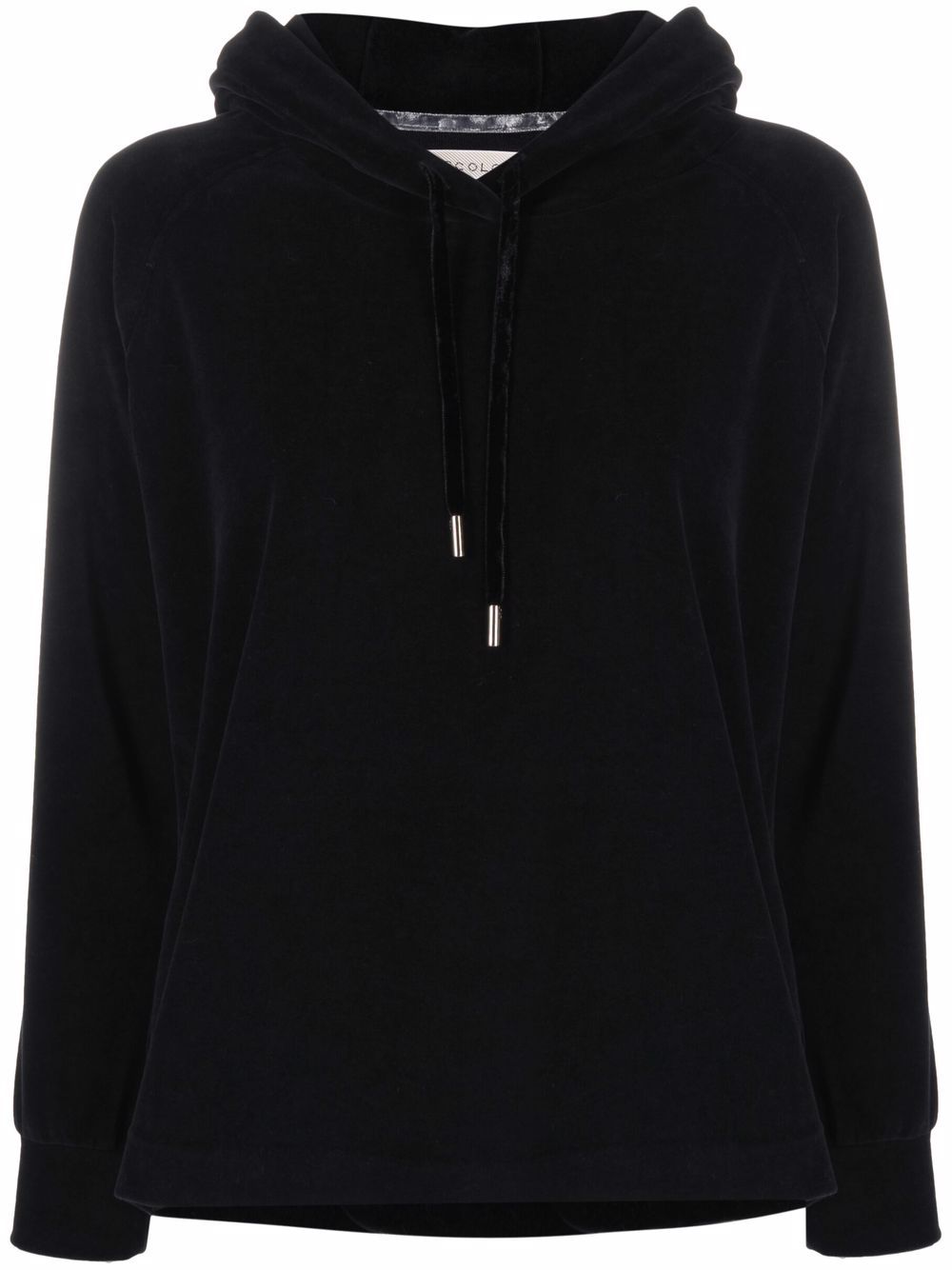 Circolo 1901 logo-patch cotton-blend hoodie - Black