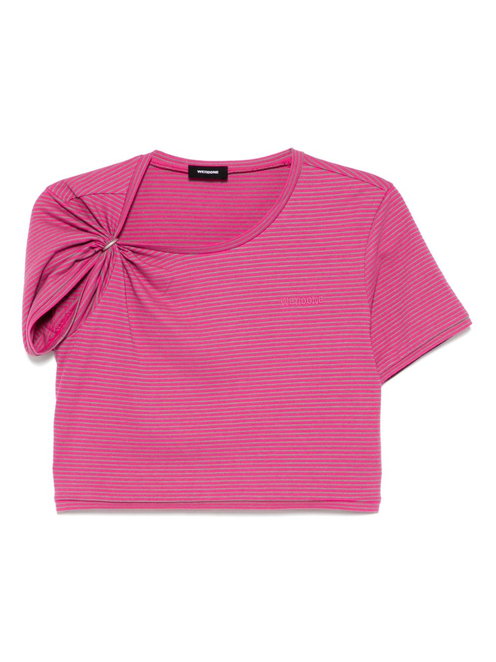 We11done gathered cropped T-shirt - Pink
