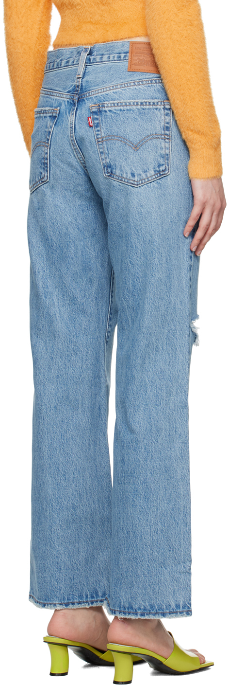 Blue Baggy Bootcut Denim Jeans