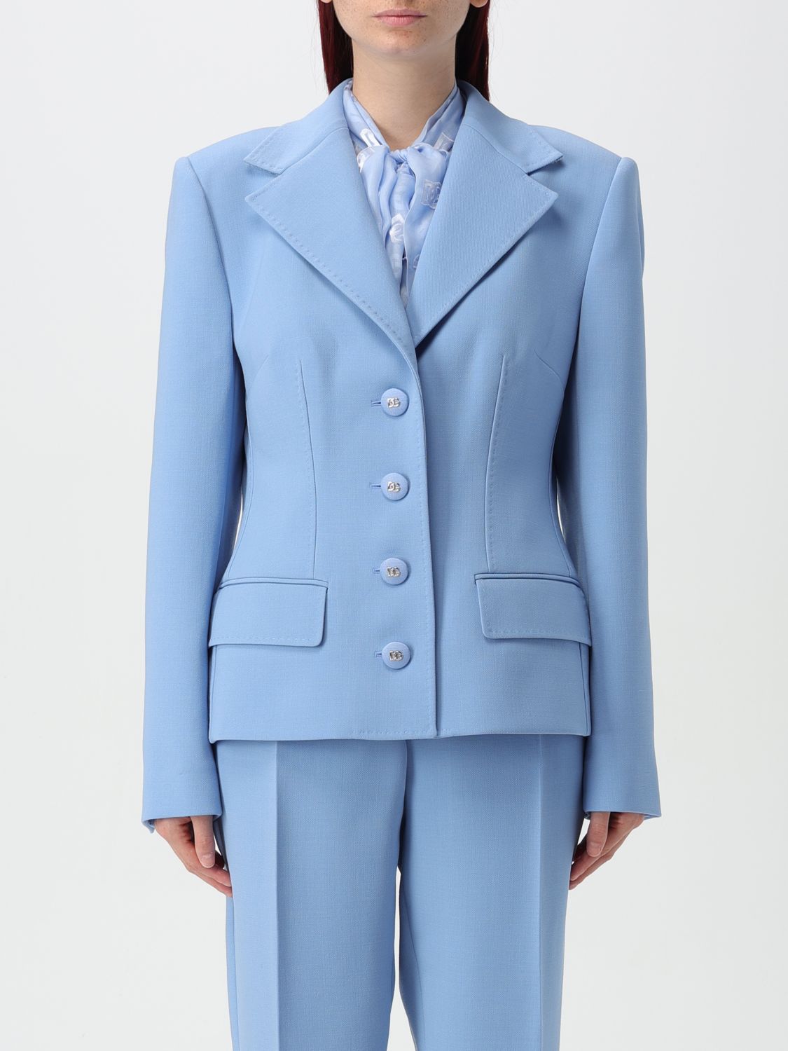 Fitted buttoned jacket - Blue
