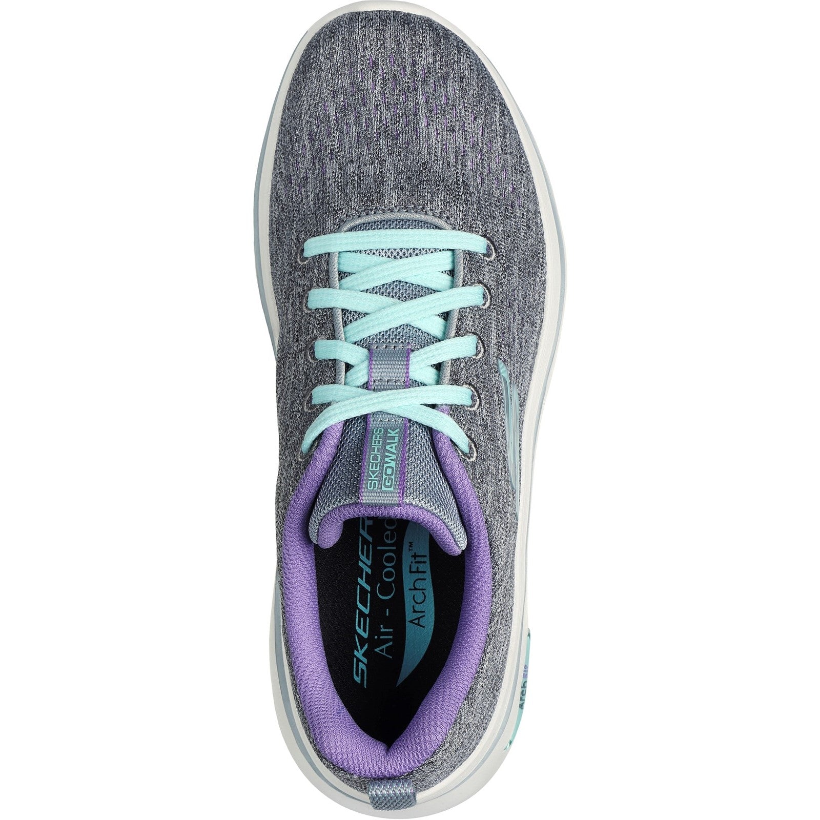 Skechers Womens Go Walk Arch Fit 2.0 Vivid Sunset 125311-Gylv Grey/Lavender Lace Up Shoe