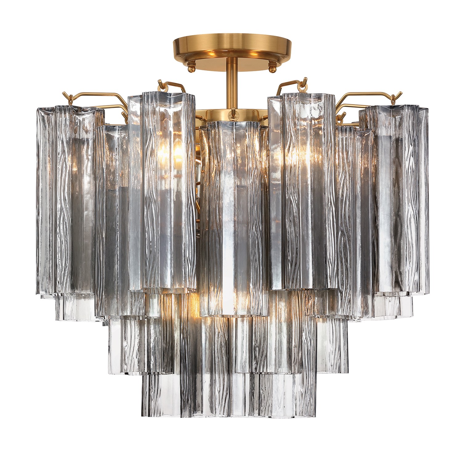 Aged Brass Semi Flush Mount from the Addis Collection