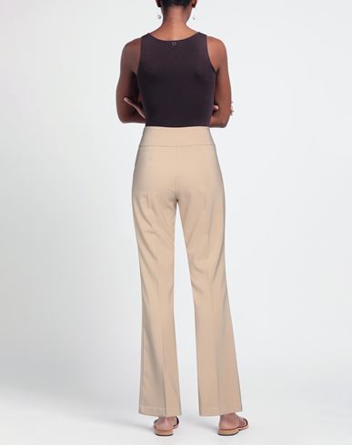 Woman Pants Beige Size 12 Polyester, Elastane