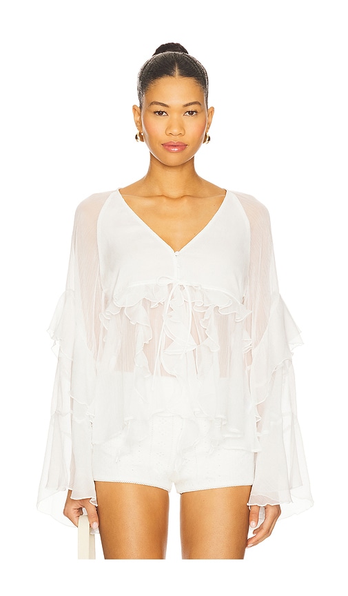 Bardot RÜSCHENBLUSE ROSALO in White. Größe 6. Also in 10, 12, 2