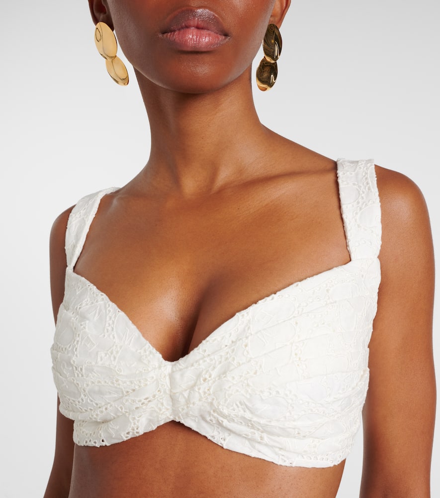 Zimmermann Crush Embroidered linen bra top
