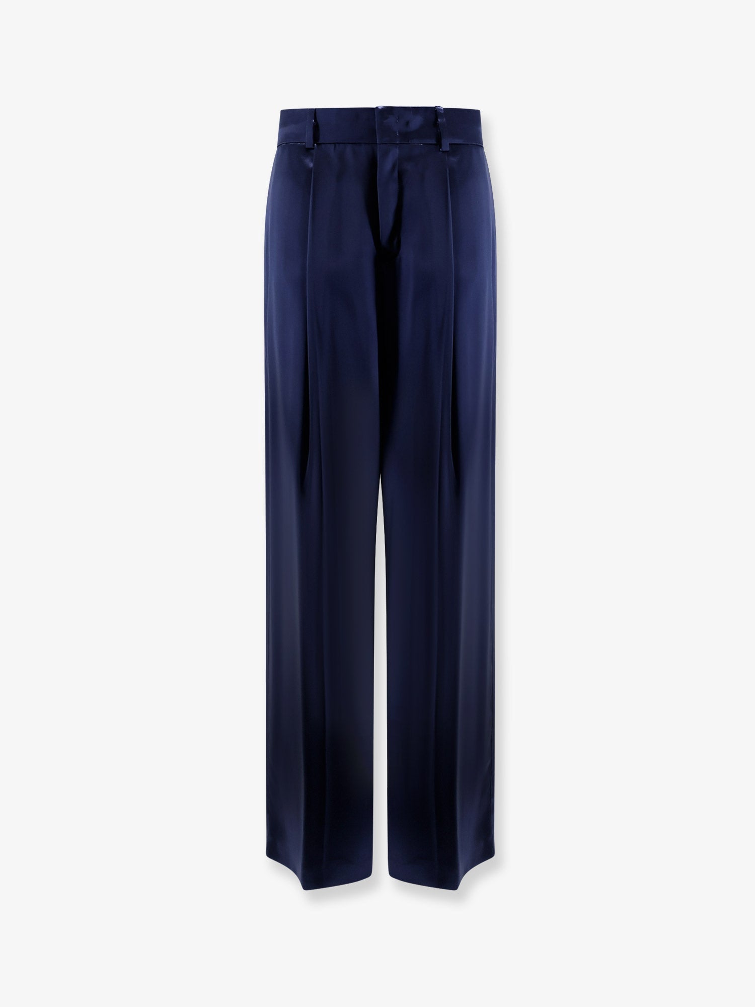 Satin Cupro Trousers — Blue
