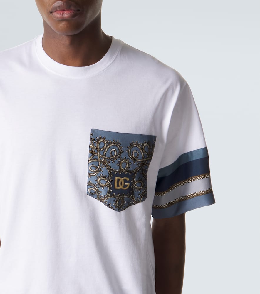 Printed cotton and silk T-shirt