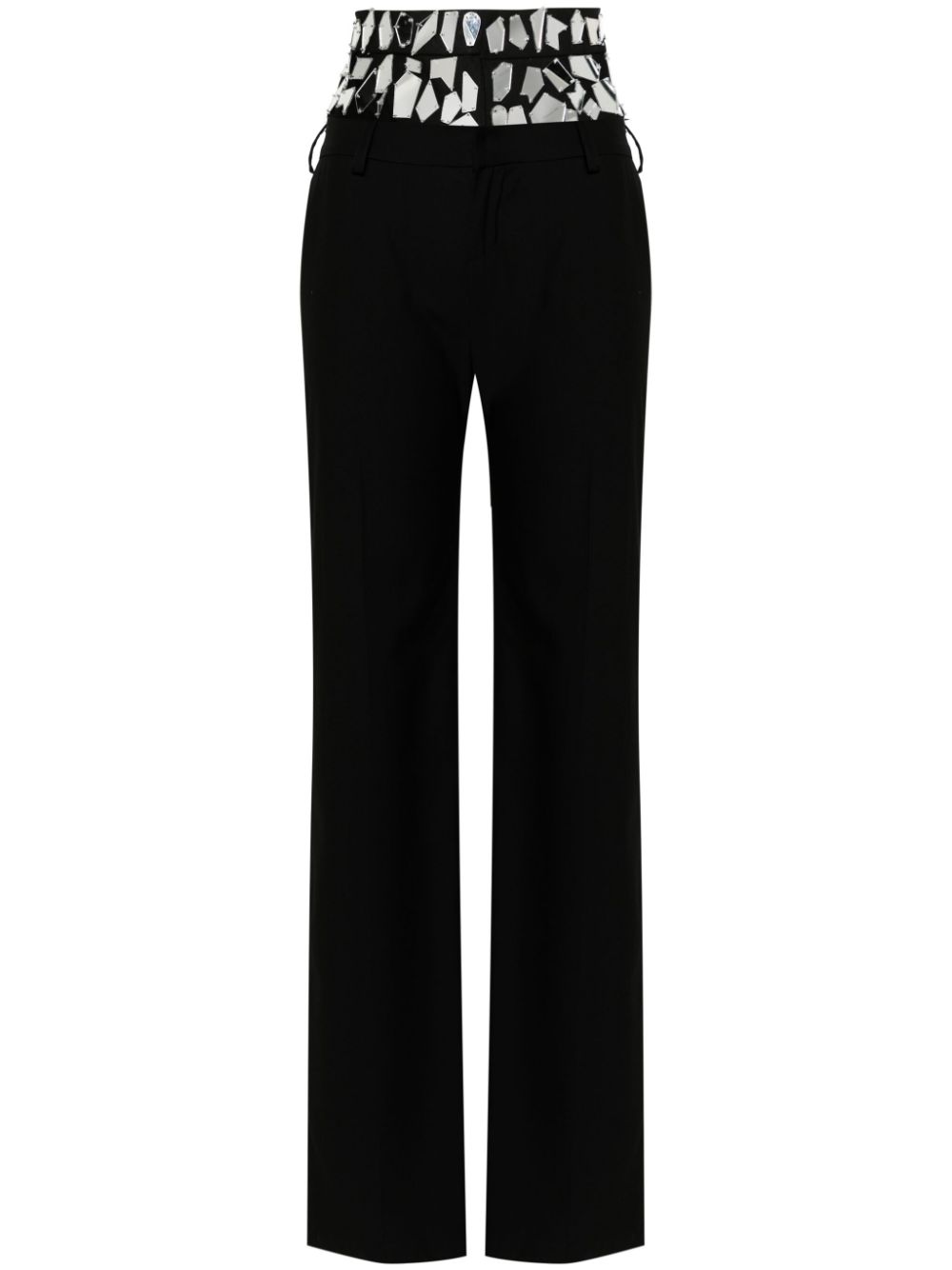 Double-waist tailored trousers - Black