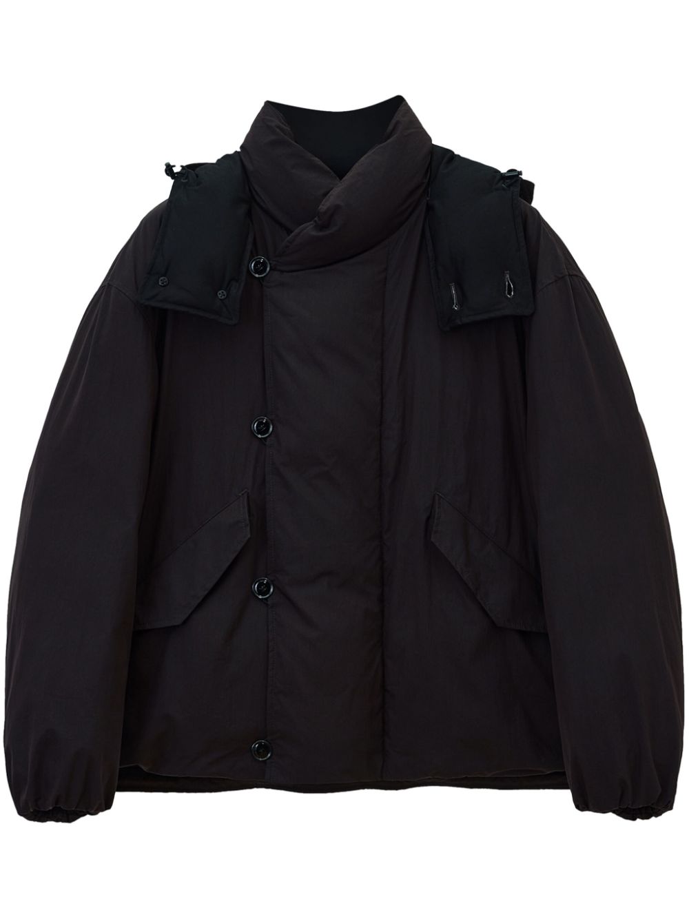 Hooded puffer jacket - Brown