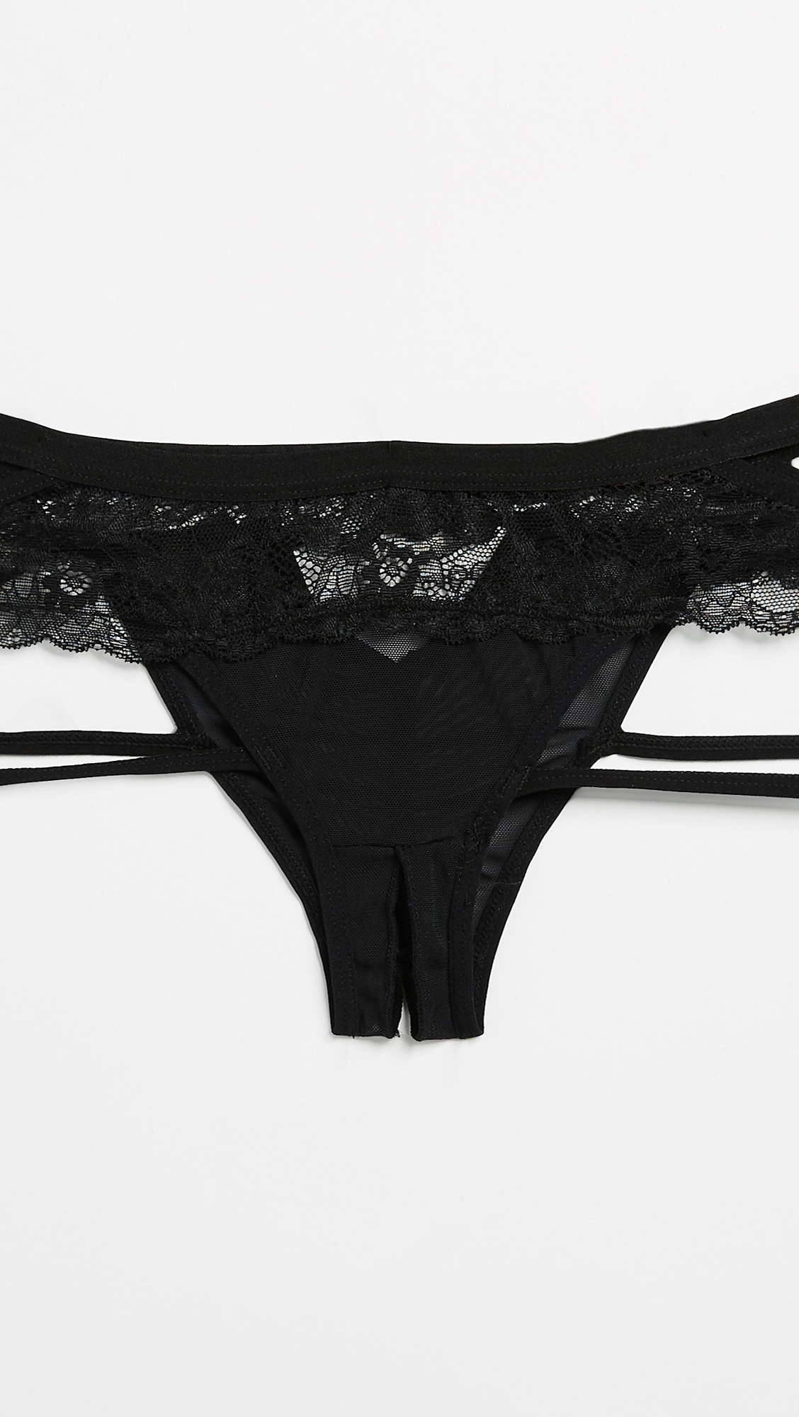 Lucy Elastic & Lace Panties Black