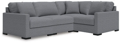 Omaha by 4-Piece Modular Next-Gen Nuvella™ Performance Fabric Sectional, Salt and Pepper