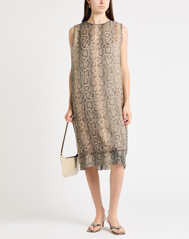 Woman Midi dress Beige Size 12 Acetate, Silk, Elastane