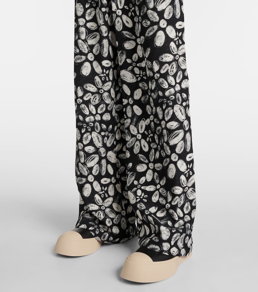 Printed wide-leg pants