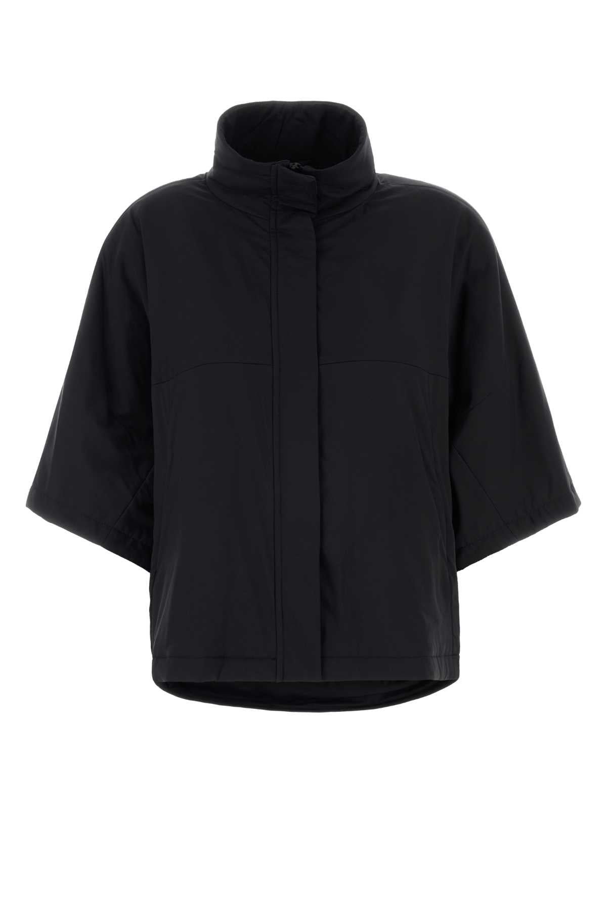 Quilted Nylon Down Jacket — Black