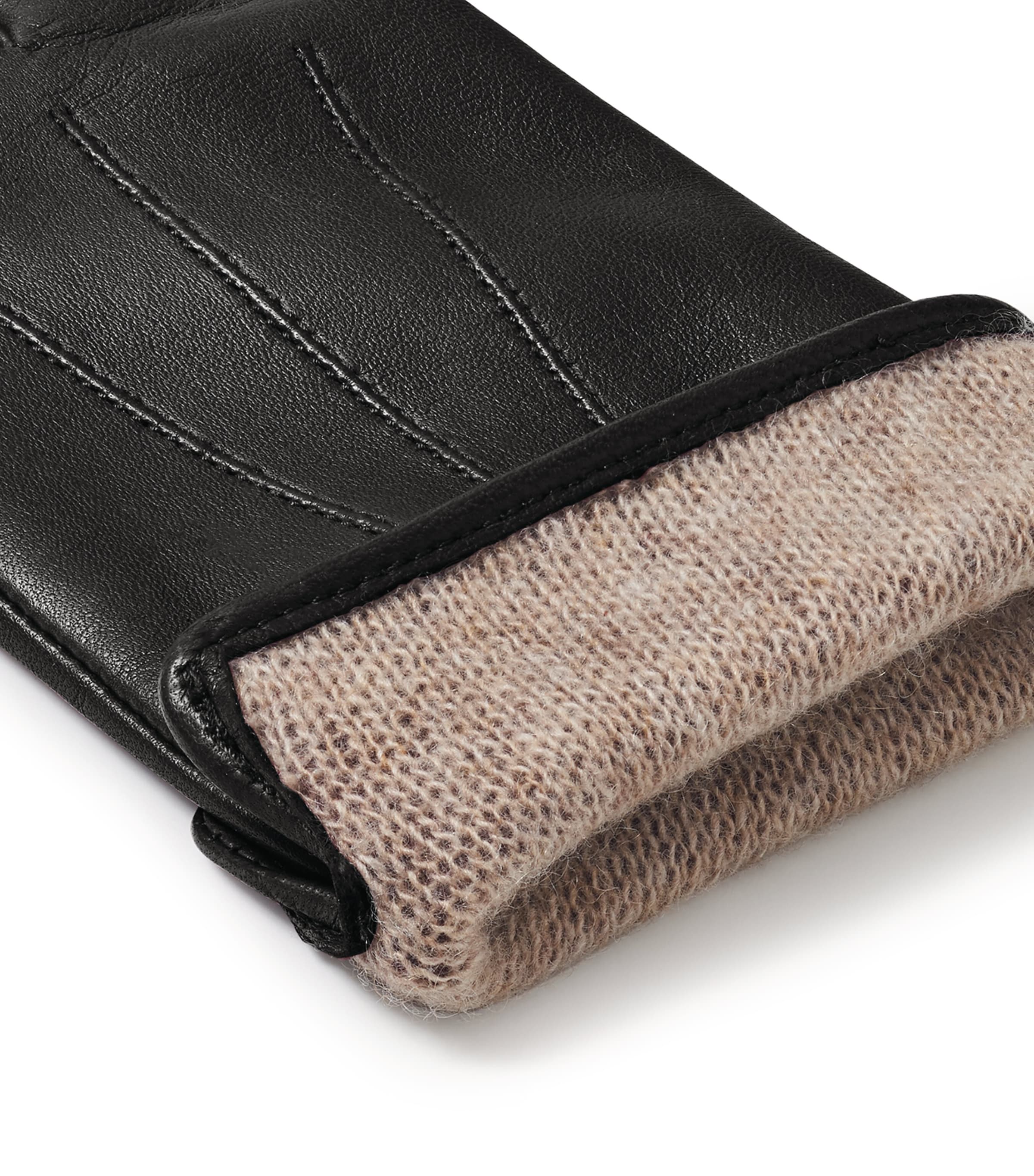 Cashmere-Wool-Lined Leather Gloves