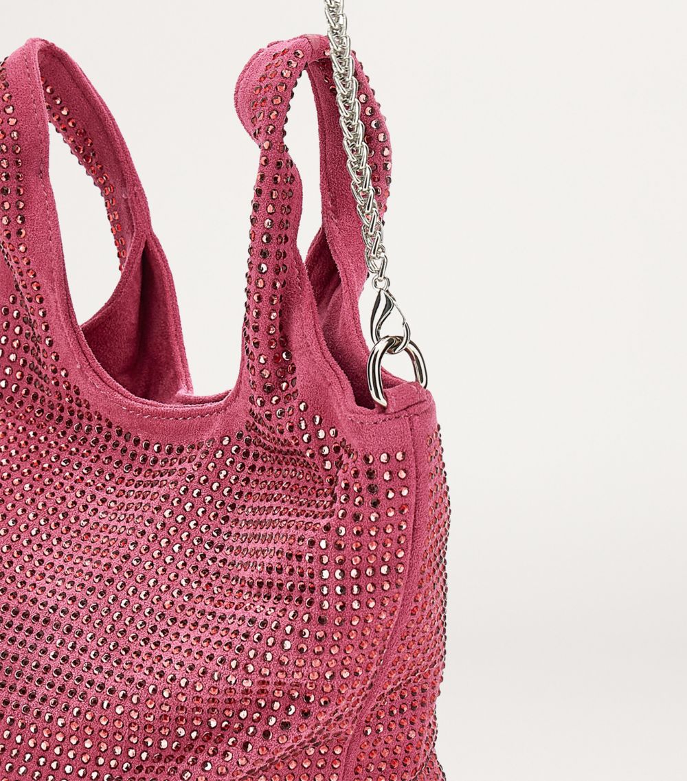 Crystal-Embellished Shoulder Bag