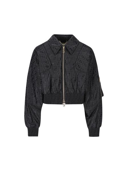 Fendi FF Jacquard Zipped Bomber Jacket