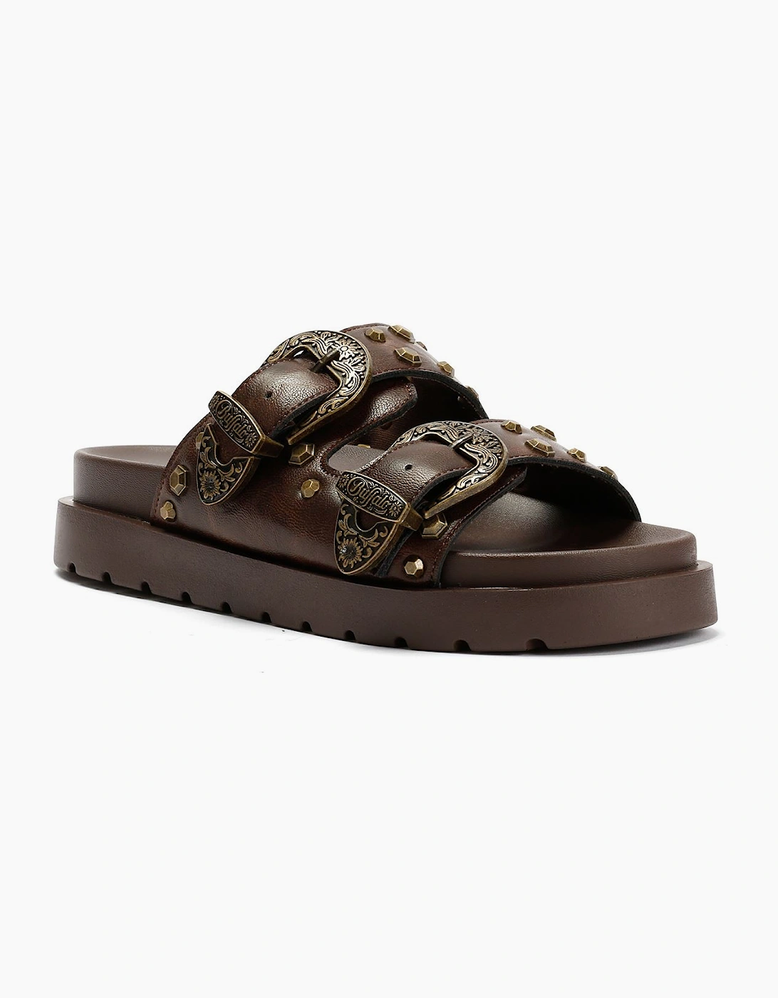 Women's Buffalo Raya Ari West Leather Women's Brown Sanda