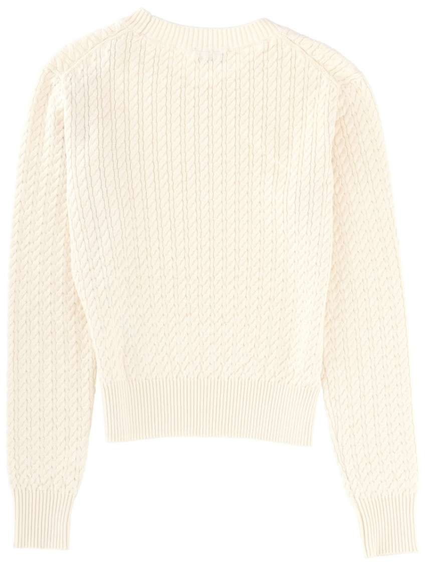 Kenzo - cable knit crew neck sweater ribbed tri