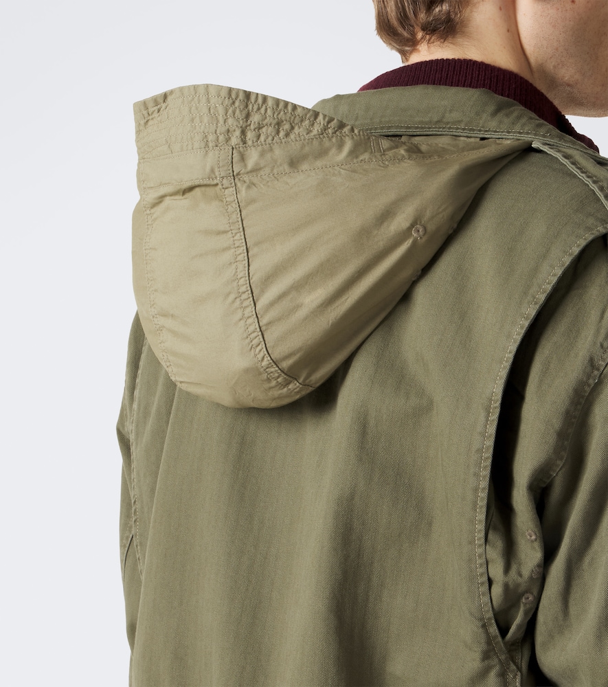 Iconic patch-appliqué cotton field jacket