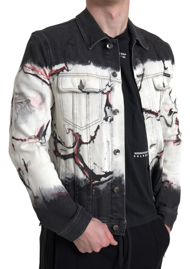 Printed Denim Jacket — Multicolor