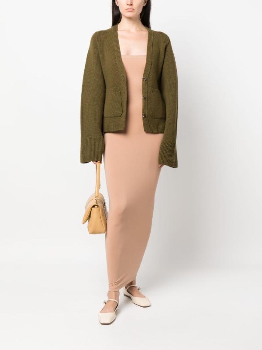 Beige Fatal Cut-out Midi Dress